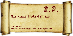 Minkusz Petrónia névjegykártya